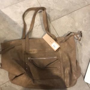 Taupe metallic Francesca’s tote